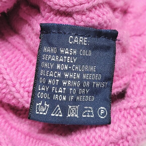 Ralph Lauren Sport Womens Cotton Cable Knit Sweater Size M Pink V-Neck Preppy - Picture 9 of 9